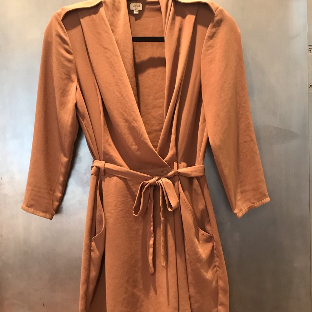 Aritzia Wilfred 3/4 Sleeve Belted Wrap Dress